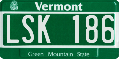VT license plate LSK186