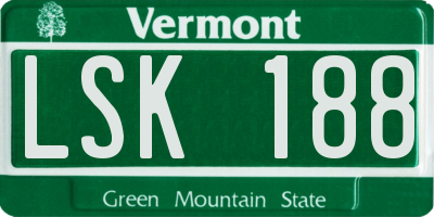 VT license plate LSK188
