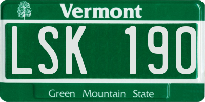 VT license plate LSK190