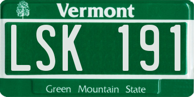 VT license plate LSK191