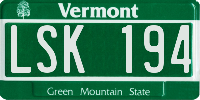 VT license plate LSK194