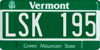 VT license plate LSK195