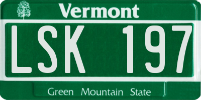 VT license plate LSK197