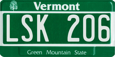 VT license plate LSK206