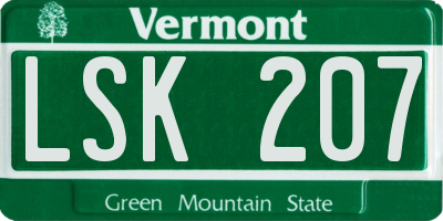 VT license plate LSK207