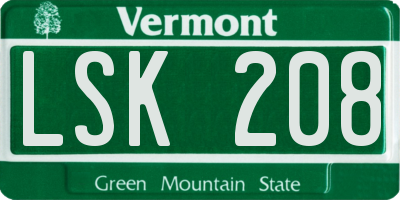 VT license plate LSK208
