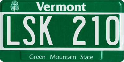 VT license plate LSK210