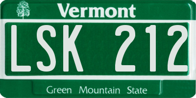 VT license plate LSK212