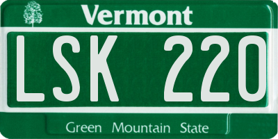 VT license plate LSK220