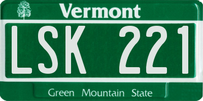 VT license plate LSK221