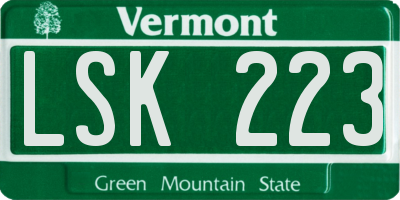 VT license plate LSK223
