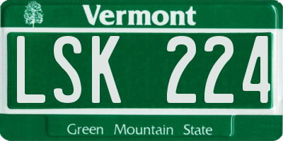 VT license plate LSK224