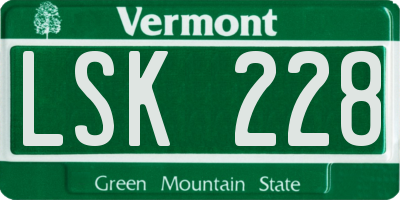 VT license plate LSK228