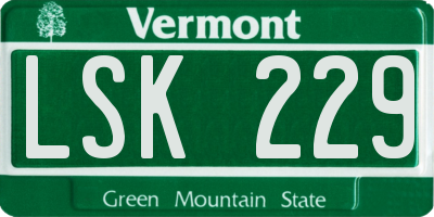 VT license plate LSK229