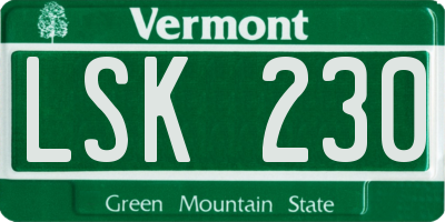 VT license plate LSK230
