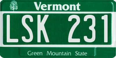 VT license plate LSK231