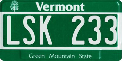 VT license plate LSK233