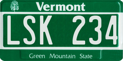VT license plate LSK234