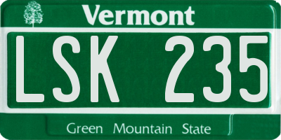VT license plate LSK235