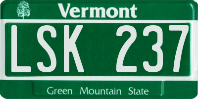 VT license plate LSK237