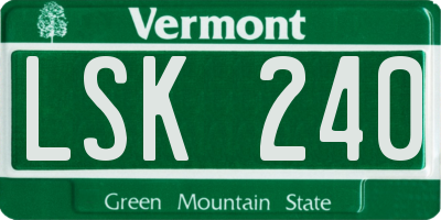 VT license plate LSK240