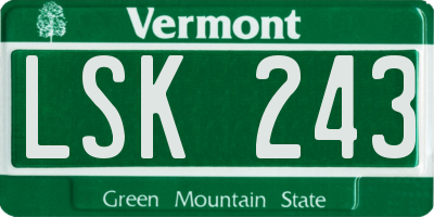 VT license plate LSK243