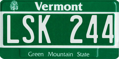 VT license plate LSK244