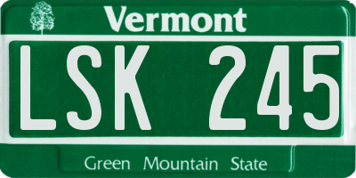VT license plate LSK245