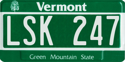 VT license plate LSK247