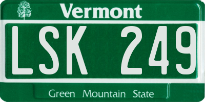VT license plate LSK249