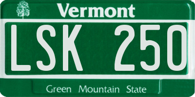 VT license plate LSK250
