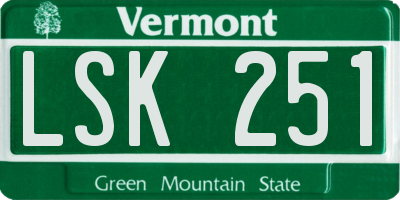 VT license plate LSK251