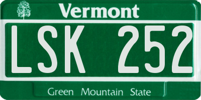 VT license plate LSK252