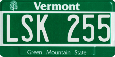 VT license plate LSK255