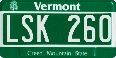 VT license plate LSK260