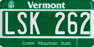 VT license plate LSK262