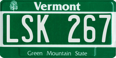 VT license plate LSK267