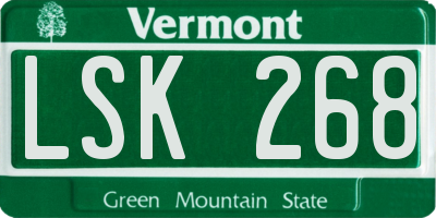 VT license plate LSK268