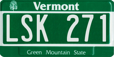VT license plate LSK271