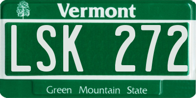 VT license plate LSK272