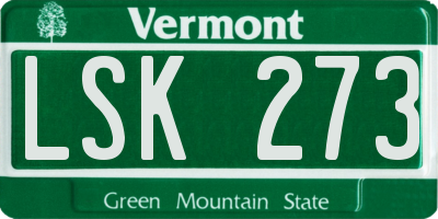 VT license plate LSK273