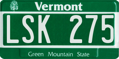 VT license plate LSK275