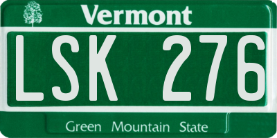 VT license plate LSK276