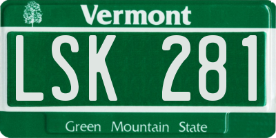 VT license plate LSK281