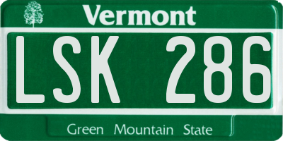 VT license plate LSK286