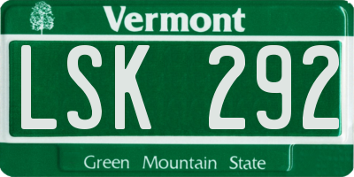 VT license plate LSK292