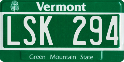 VT license plate LSK294