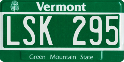 VT license plate LSK295