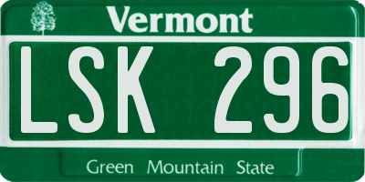 VT license plate LSK296