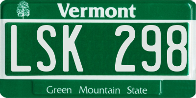 VT license plate LSK298